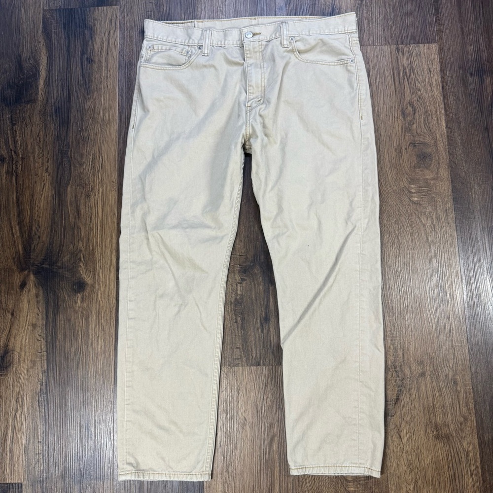 Levis 508 Jeans Mens Size 38x30 Tan Beige Slim Taper 100% Cotton White Tab